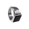 Zegelring Heren - Gepolijst RVS - Ring met Onyx Steen