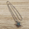 Jasseron-Ketting met Sterhanger van RVS en Turquoise Howlietsteen - Unisex