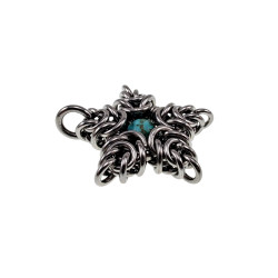 Jasseron-Ketting met Sterhanger van RVS en Turquoise Howlietsteen - Unisex