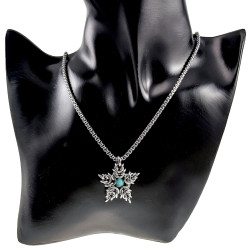 Jasseron-Ketting met Sterhanger van RVS en Turquoise Howlietsteen - Unisex