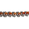 RVS Armband met Oranje Zoetwaterschelpkralen - Verstelbaar 16 tot 19cm