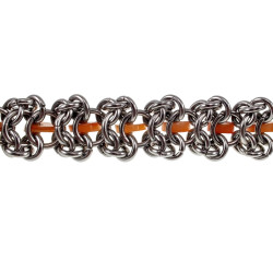 RVS Armband met Oranje Zoetwaterschelpkralen - Verstelbaar 16 tot 19cm