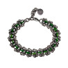 Unisex RVS Armband met Groene Zoetwaterschelpkralen - Verstelbaar