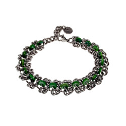 Unisex RVS Armband met Groene Zoetwaterschelpkralen - Verstelbaar