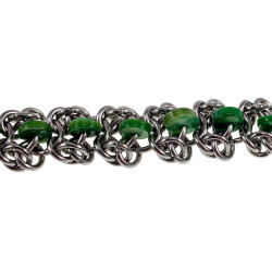 Unisex RVS Armband met Groene Zoetwaterschelpkralen - Verstelbaar