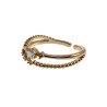 Gold Plated Ring met Sterren, Maan en Zirkonia Verstelbaar 16 tot 17mm