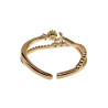 Gold Plated Ring met Sterren, Maan en Zirkonia Verstelbaar 16 tot 17mm