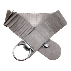 Damesriem - 6 cm Breed - Lichtgrijze Stretch Riem Voor Jurk of Tuniek