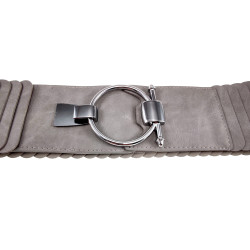 Damesriem - 6 cm Breed - Lichtgrijze Stretch Riem Voor Jurk of Tuniek