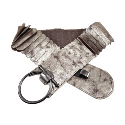 Dames - 8 cm Breed Bronsgoudkleurige Stretch Riem Voor Jurk of Tuniek
