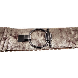 Dames - 8 cm Breed Bronsgoudkleurige Stretch Riem Voor Jurk of Tuniek