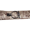 Dames - 8 cm Breed Bronsgoudkleurige Stretch Riem Voor Jurk of Tuniek