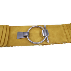 Dames - 8 cm Breed Amberkleur Stretch Riem Voor Jurk of Tuniek