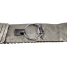 8cm Breed Grijs-Zilverkleurige Stretch Riem Voor Jurk of Tuniek Dames