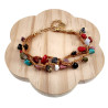 Dames Gehaakte Armband met Kleurrijke Edelstenen - Verstelbaar 16-19cm