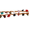 Dames Gehaakte Armband met Kleurrijke Edelstenen - Verstelbaar 16-19cm