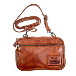 Unisex Crossbodytas - Cognackleur Echt Leer - Riemtas - Verstelbare