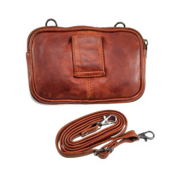 Unisex Crossbodytas - Cognackleur Echt Leer - Riemtas - Verstelbare