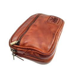 Unisex Crossbodytas - Cognackleur Echt Leer - Riemtas - Verstelbare