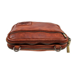 Unisex Crossbodytas - Cognackleur Echt Leer - Riemtas - Verstelbare