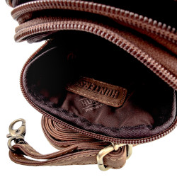Unisex Crossbodytas - Buffelleer in Bruin Telefoontasje - Verstelbaar