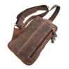 Crossbodytas Unisex Bruin Buffelleer Schoudertas met 4 Compartimenten