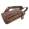 Crossbodytas Unisex Bruin Buffelleer Schoudertas met 4 Compartimenten