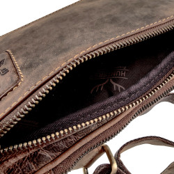 Crossbodytas Unisex Bruin Buffelleer Schoudertas met 4 Compartimenten