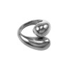 Ring Dames Gepolijst RVS - Minimalistische Open Ring met Druppelvormen