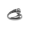 Ring Dames Gepolijst RVS - Minimalistische Open Ring met Druppelvormen