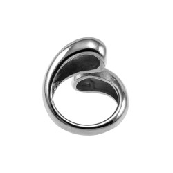 Ring Dames Gepolijst RVS - Minimalistische Open Ring met Druppelvormen