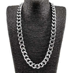 Uniseks - Gepolijst RVS - Grove Cubaanse Schakelketting 65cm x 15mm