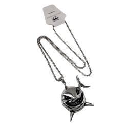 60cm x 3mm Jasseron-Ketting + Grote Haai Hanger - Roestvrij Staal 316L