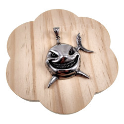 60cm x 3mm Jasseron-Ketting + Grote Haai Hanger - Roestvrij Staal 316L
