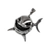 60cm x 3mm Jasseron-Ketting + Grote Haai Hanger - Roestvrij Staal 316L
