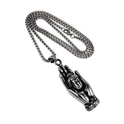 60cm x 3mm Jasseron-Ketting + Boeddha Hanger - Roestvrij Staal 316L