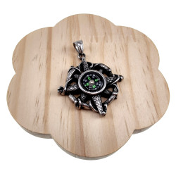 Heren Jasseron-Ketting + Roerhanger met Kompas en Zeester  RVS 316L