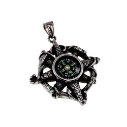 Heren Jasseron-Ketting + Roerhanger met Kompas en Zeester  RVS 316L