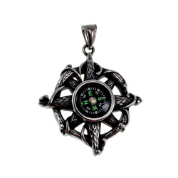 Heren Jasseron-Ketting + Roerhanger met Kompas en Zeester  RVS 316L