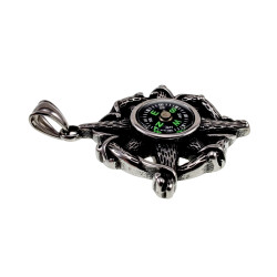 Heren Jasseron-Ketting + Roerhanger met Kompas en Zeester  RVS 316L