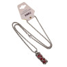 Dames RVS Jasseron-Ketting + Buis Hanger met Rode Kristallen - Handgemaakt