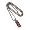Dames RVS Jasseron-Ketting + Buis Hanger met Rode Kristallen - Handgemaakt