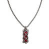 Dames RVS Jasseron-Ketting + Buis Hanger met Rode Kristallen - Handgemaakt