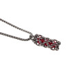 Dames RVS Jasseron-Ketting + Buis Hanger met Rode Kristallen - Handgemaakt
