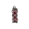 Dames RVS Jasseron-Ketting + Buis Hanger met Rode Kristallen - Handgemaakt