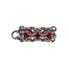 Dames RVS Jasseron-Ketting + Buis Hanger met Rode Kristallen - Handgemaakt