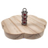 Dames RVS Jasseron-Ketting + Buis Hanger met Rode Kristallen - Handgemaakt