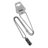 Dames RVS Jasseron-Ketting + Buis Hanger met Zwarte Kristallen