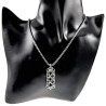 Dames RVS Jasseron-Ketting + Buis Hanger met Zwarte Kristallen