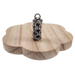 Dames RVS Jasseron-Ketting + Buis Hanger met Zwarte Kristallen